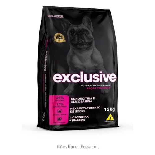 Ração Exclusive Pet Super Premium Cães Adultos Raças Pequenas 15kg