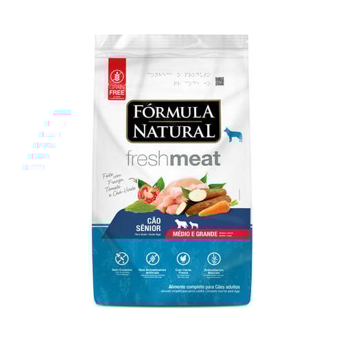 Ração Formula Natural Fresh Meat Cães Sênior Raças Media e Grandes 12kg
