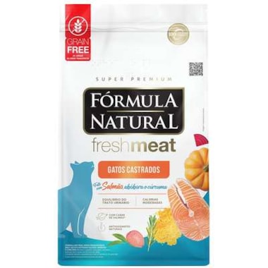 Ração Formula Natural Fresh Meat Salmão Gatos Castrados 7kg