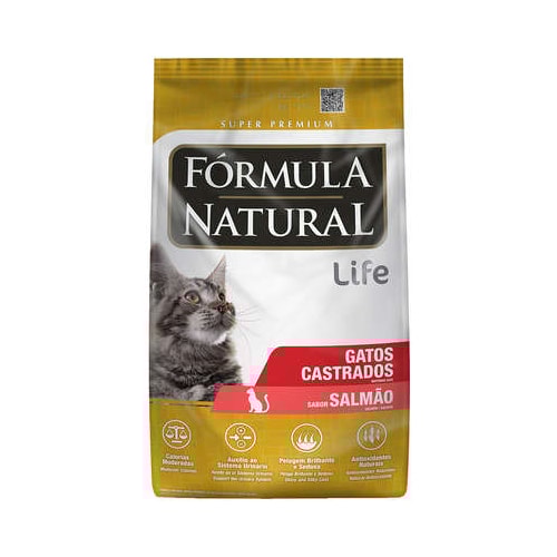 Ração Formula Natural Life Salmão Gatos Castrados 15kg