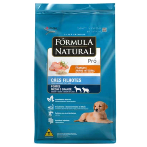 Ração Formula Natural Pro Frango Arroz Integral Cães Filhotes Raças Medias 15kg