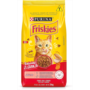 Ração Friskies Delicias da Fazenda Gatos Adultos 3kg