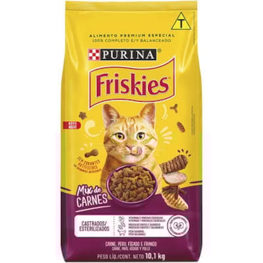 Ração Friskies Mix Carnes Gatos Adultos Castrados 10,1kg