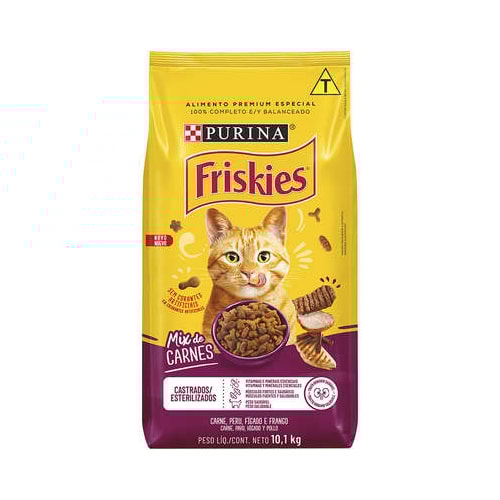 Ração Friskies Mix Carnes Gatos Adultos Castrados 10,1kg