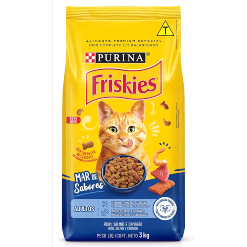 Ração Friskies Peixe e Frutos do Mar Gatos Adultos 3kg