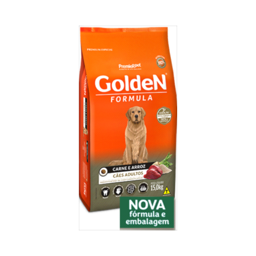 Ração Golden Formula Carne Arroz Cães Adultos 15kg