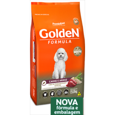 Ração Golden Formula Carne Arroz Cães Adultos Raças Pequenas 15kg