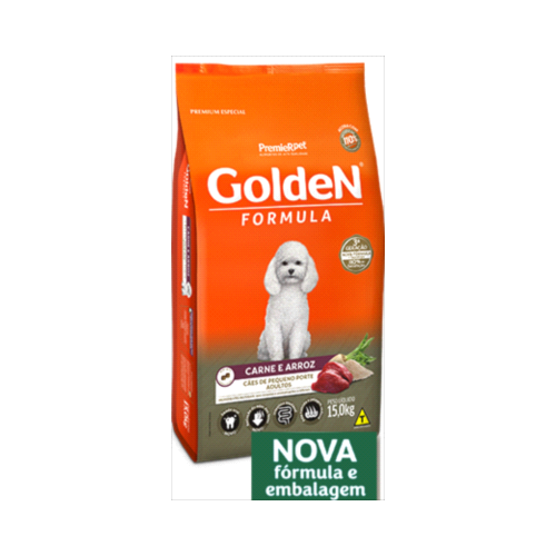 Ração Golden Formula Carne Arroz Cães Adultos Raças Pequenas 15kg