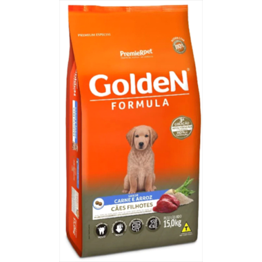 Ração Golden Formula Carne Arroz Cães Filhotes 15kg
