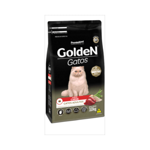 Ração Golden Formula Carne Gatos Adultos 3kg