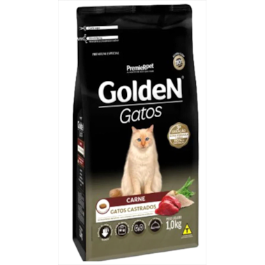 Ração Golden Formula Carne Gatos Adultos Castrados 1kg
