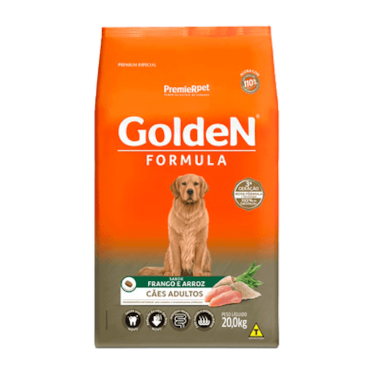 Ração Golden Formula Frango Arroz Cães Adultos 20kg