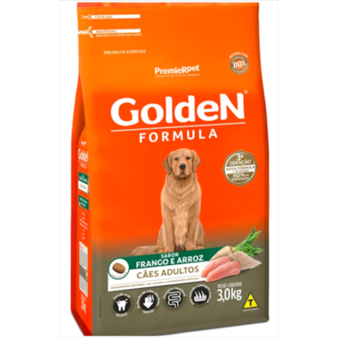 Ração Golden Formula Frango Arroz Cães Adultos 3kg