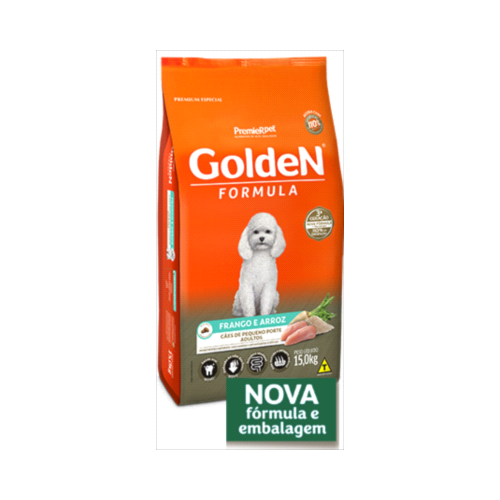 Ração Golden Formula Frango Arroz Cães Adultos Raças Pequenas 15kg