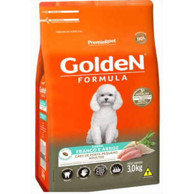 Ração Golden Formula Frango Arroz Cães Adultos Raças Pequenas 3kg