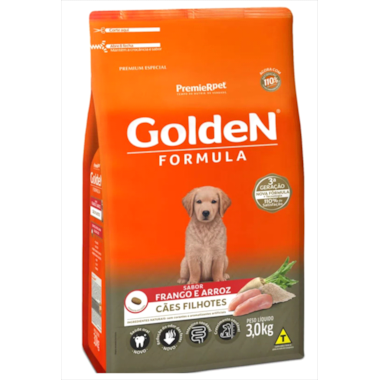Ração Golden Formula Frango Arroz Cães Filhotes 3kg