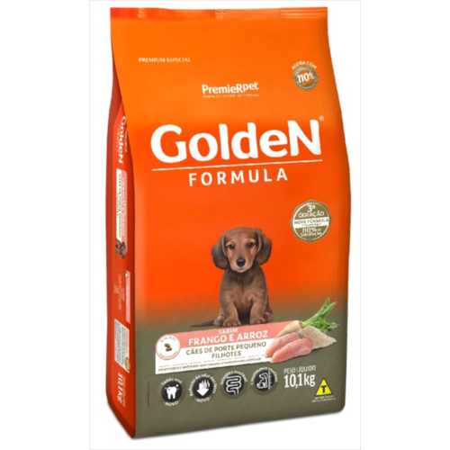 Ração Golden Formula Frango Arroz Cães Filhotes Raças Pequenas 10,1kg