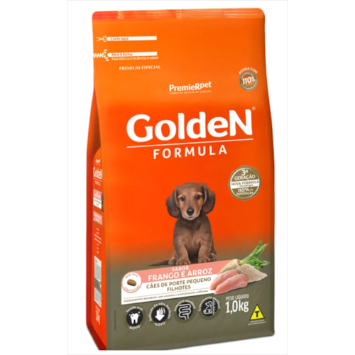 Ração Golden Formula Frango Arroz Cães Filhotes Raças Pequenas 1kg