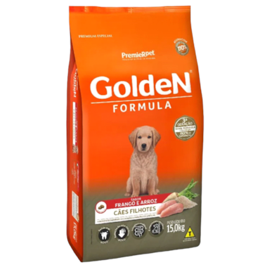 Ração Golden Fórmula Frango e Arroz Cães Filhotes 15kg