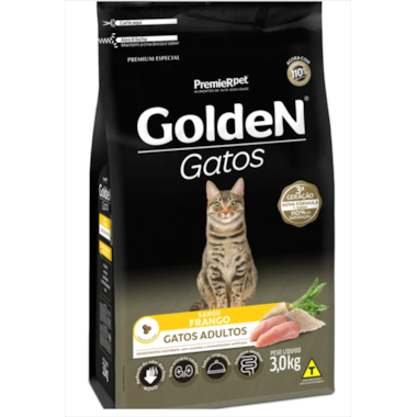 Ração Golden Formula Frango Gatos Adultos 3kg