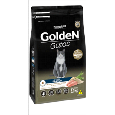 Ração Golden Formula Frango Gatos Sênior +10 Castrados 3kg