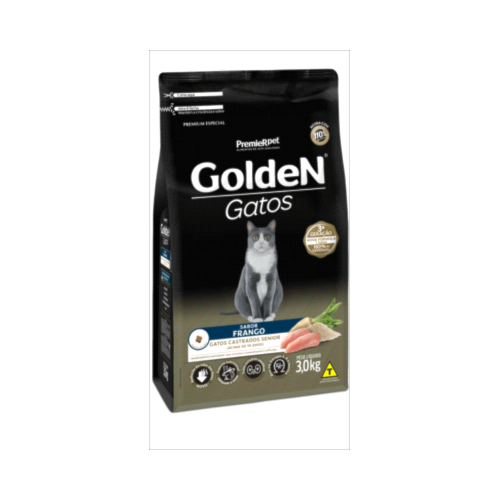 Ração Golden Formula Frango Gatos Sênior +10 Castrados 3kg