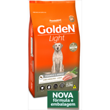 Ração Golden Formula Light Frango Arroz Cães Adultos 15kg