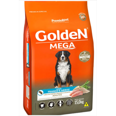 Ração Golden Formula Mega Frango Arroz Cães Adultos 15kg