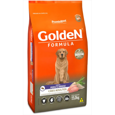 Ração Golden Formula Peru Arroz Cães Adultos 15kg