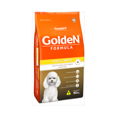 Ração Golden Formula Peru Arroz Cães Adultos Raças Pequenas 10,1kg