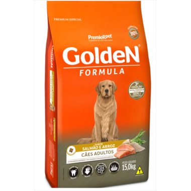 Ração Golden Formula Salmão Arroz Cães Adultos 15kg