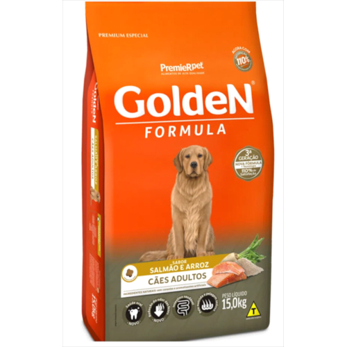 Ração Golden Formula Salmão Arroz Cães Adultos 15kg