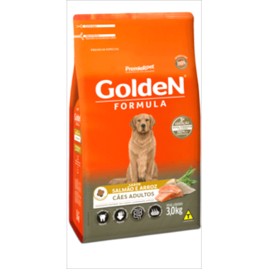 Ração Golden Formula Salmão Arroz Cães Adultos 3kg