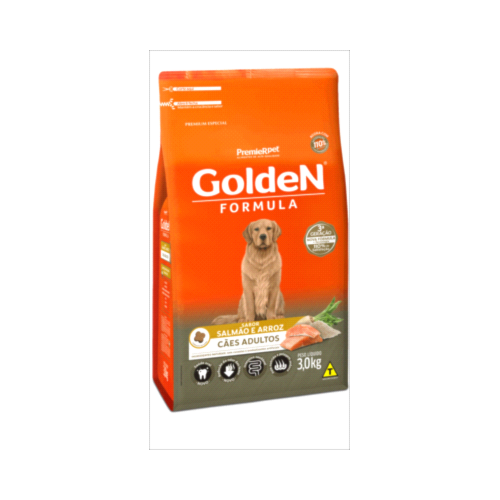 Ração Golden Formula Salmão Arroz Cães Adultos 3kg