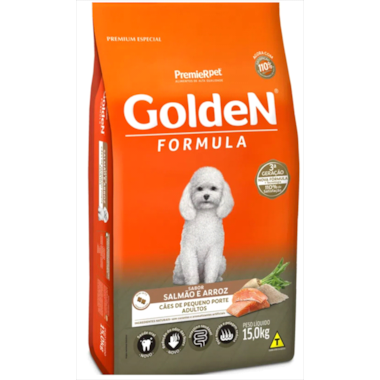 Ração Golden Formula Salmão Arroz Cães Adultos Raças Pequenas 15kg