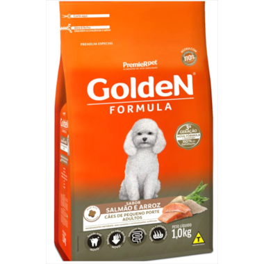 Ração Golden Formula Salmão Arroz Cães Adultos Raças Pequenas 1kg