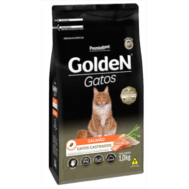 Ração Golden Formula Salmão Gatos Adultos Castrados 1kg
