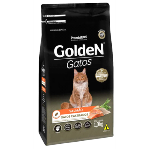 Ração Golden Formula Salmão Gatos Adultos Castrados 1kg
