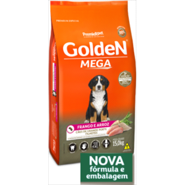 Ração Golden Mega Frango Arroz Cães Filhotes 15kg
