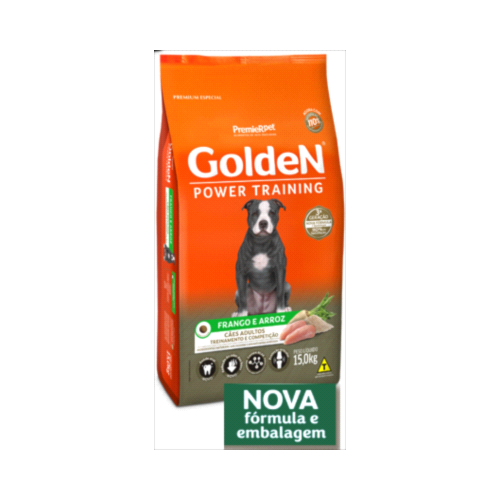 Ração Golden Power Training Frango Arroz Cães Adultos 15kg