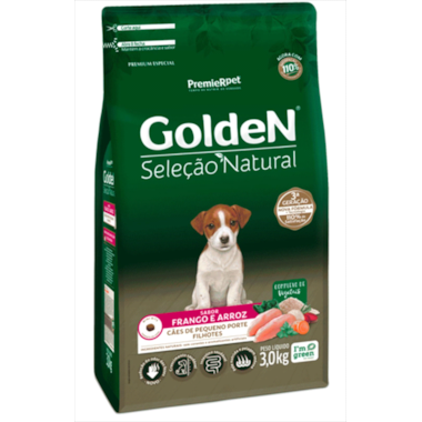 Ração Golden Seleção Natural Cães Filhotes Raças Pequenas 3kg