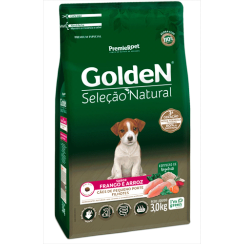 Ração Golden Seleção Natural Cães Filhotes Raças Pequenas 3kg