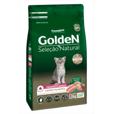 Ração Golden Seleção Natural Frango Arroz Gatos Filhotes 1kg