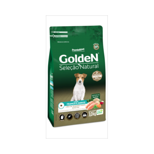 Ração Golden Seleção Natural Frango Cães Adultos Raças Pequenas 3kg