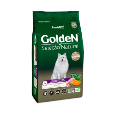 Ração Golden Seleção Natural Frango e Abobora Cães Adulto Raças Pequenas 10,1kg