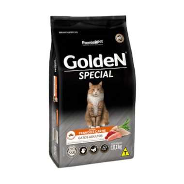 Ração Golden Special Frango e Carne Gatos Adultos 10,1kg