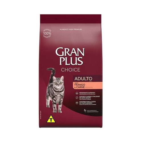 Ração Gran Plus Choice Frango e Carne Gatos Adultos 10,1kg