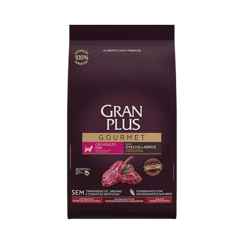 Ração Gran Plus Gourmet Ovelha Arroz Cães Adultos Raças Minis 15kg