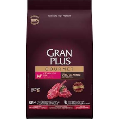 Ração Gran Plus Gourmet Ovelha Arroz Cães Adultos Raças Minis 1kg