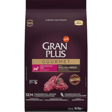 Ração Gran Plus Gourmet Ovelha Arroz Cães Adultos Raças Minis 3kg